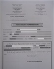 Certificat d'imposition
